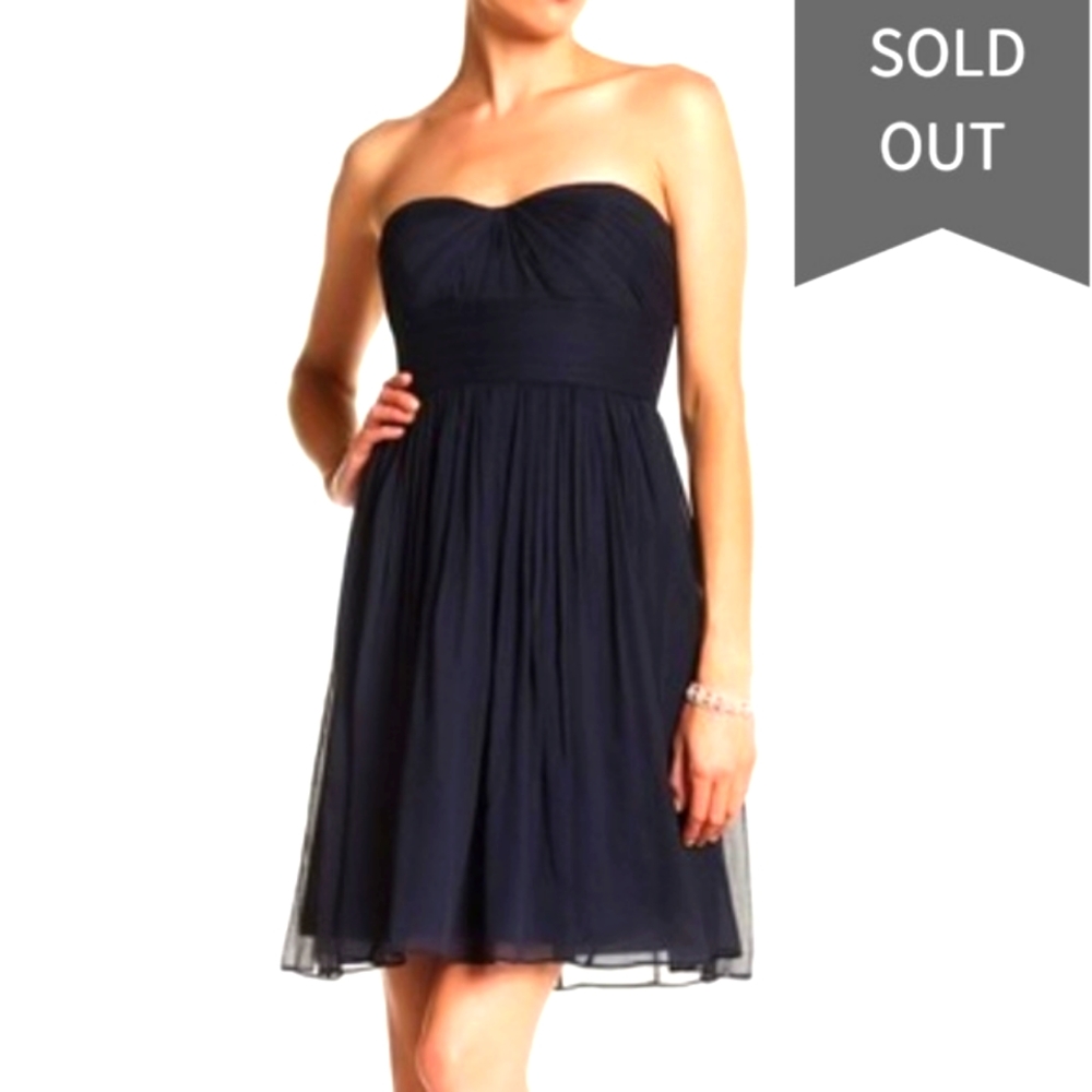 J. Crew Newport Navy Silk Chiffon Dress